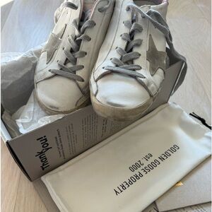Golden Goose Super-Star Classic leather sneakers. White/ice/light pink